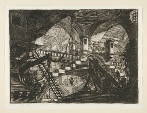Carceri, XI: 貝殻飾りのあるアーチ 作： Giovanni Battista Piranesi