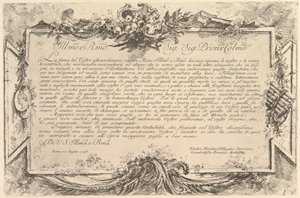 ジョヴァンニ・ボッタリへの献身 ボッタリへの献身, ca. 1748年。 作： Giovanni Battista Piranesi
