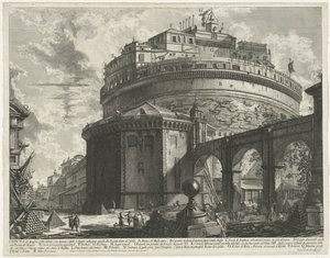Engelenburcht テ ローマ 城内のファサードの反対側にあるエリオ・アドリアーノの霊廟（現在はカステッロ・サン・アンジェロと呼ばれる）の眺め（オブジェクトのタイトル） Gezichten op Rome (シリーズタイトル) ジャンバッティスタ ピラネスが描いたローマの景色