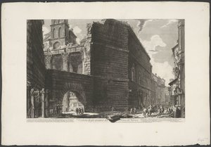 フォーラム ヴァン アウグストゥス テ ローマ ネルヴァのフォーラムの遺跡の眺め (オブジェクトのタイトル) Gezichten op Rome (シリーズタイトル) Giambattista Piranesi の建築家 Ve(nez)iano によって描かれ彫刻されたローマの景色 (シリーズ タイトル) 作： Giovanni Battista Piranesi