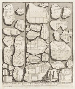 古代ローマの計画の大理石の破片