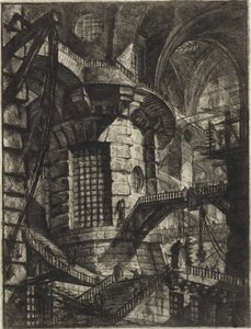 ピラネージ、ジョヴァンニ・バティスタ（1720-1778）の「想像上の監獄」シリーズより。銅版画、1761年頃、個人蔵 作： Giovanni Battista Piranesi