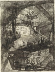 ピラネージ、ジョヴァンニ・バティスタ（1720-1778）の「想像上の監獄」シリーズより。銅版画、1761年頃、個人蔵 作： Giovanni Battista Piranesi