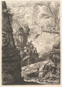 Frontispiece：建築の最初の部分と展望、ローマ、ca。 1750。 作： Giovanni Battista Piranesi