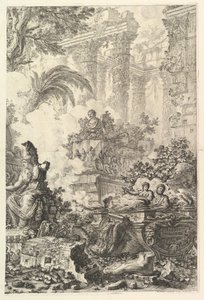 フロンティピース、ミネルヴァの像、ca。 1748年。 作： Giovanni Battista Piranesi