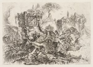 グロテスキ：蛇がいる廃墟1745-50。 作： Giovanni Battista Piranesi