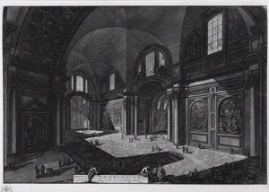サンタマリアデッリアンジェリ教会の内部のディオクレティアヌス帝の浴場、1765〜1775 作： Giovanni Battista Piranesi