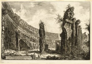 ローマの景色から見た、コロッセオと呼ばれるフラウィウス円形劇場の内部ビュー 作： Giovanni Battista Piranesi