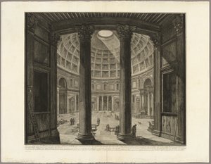 ローマの景色からのパンテオンの内部ビュー 作： Giovanni Battista Piranesi
