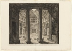 ローマの景色からのパンテオンの内部ビュー 作： Giovanni Battista Piranesi
