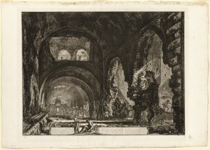 ローマの景色からのマエケナスの別荘の内部ビュー 作： Giovanni Battista Piranesi