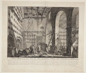 アウグストゥス家のものと考えられる 3 つの大きな墓室の内観 作： Giovanni Battista Piranesi