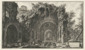 Nymphaeum van Egeria bij ローマ ポルタ・カペナまたはディ・サン・セブノの外にある噴水とスペロンシュ・デジェリアの眺め (...) (オブジェクトのタイトル) Gezichten op Rome (シリーズタイトル) Giambattista Piranesi の建築家 Ve(nez)ia によって描かれ彫刻されたローマの景色 作： Giovanni Battista Piranesi