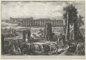 パエストゥムの古代都市の城壁と寺院 Vue de ce qui reste encore des Murs A. de l