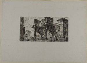 ネルヴァのフォロ・ロマーノの一部（『凱旋門とその他のモニュメント』より）。 作： Giovanni Battista Piranesi