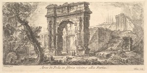 プレート24：ゲート近くのイストリアのプーラのアーチポーの近くのイストリアのプーラのアーチ...、ca。 1750。 作： Giovanni Battista Piranesi
