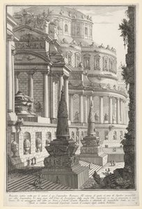プレート3：古代の霊廟、ローマ皇帝マウソレオアンティコの遺灰...、1743年。 作： Giovanni Battista Piranesi