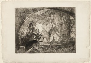 突き出たプラットフォームの囚人、Imaginary Prisons のプレート 10 作： Giovanni Battista Piranesi