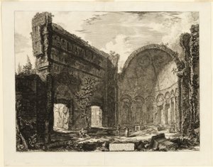 ティヴォリにあるハドリアヌスの別荘の大監督砦の部屋の跡（『ローマの眺望』より 作： Giovanni Battista Piranesi