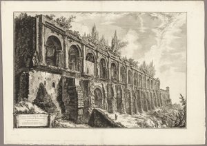 ローマの景色から、チボリのマエケナスの別荘の遺跡 作： Giovanni Battista Piranesi