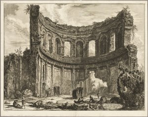 チボリのハドリアヌスの別荘にある、いわゆるアポロ神殿の跡（ローマの眺望より 作： Giovanni Battista Piranesi