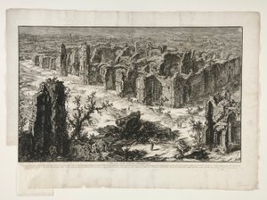 Antonine Baths の遺跡 (Antonine Baths の遺跡 [カラカラ浴場])、Vedute di Roma より 作： Giovanni Battista Piranesi