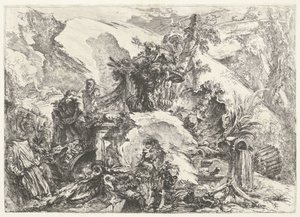 骸骨と彫刻 Capricci decorativi (旧シリーズタイトル) グロテスキ（シリーズタイトル） 作： Giovanni Battista Piranesi