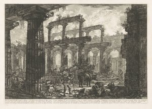 パエストゥムのネプチューン神殿 Vue des restes de la Celle du Temple de Neptune (オブジェクトのタイトル) パエストゥムに残っている 3 つの大きな建物の遺跡の異なるビュー (シリーズ タイトル) Différentes vues de quelques restes de trois gr 作： Giovanni Battista Piranesi