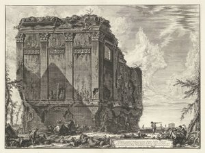Tempel van Salus bij ローマ ローマから 5 マイル離れたアルバーノ通りにある、一般に della Salute として知られる古代寺院 (...) (オブジェクトのタイトル) Gezichten op Rome (シリーズタイトル) Giambattista Piranesi の建築家 Ve (ne 作： Giovanni Battista Piranesi
