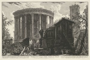Tempel van Vesta en de Tempel van de Tiburtijnse Sibille in Tivoli チボリのシビュラ神殿の眺め (オブジェクトのタイトル) Gezichten op Rome (シリーズタイトル) Giambattista Piranesi の建築家 Ve(nez)iano (シリーズ ti 作： Giovanni Battista Piranesi