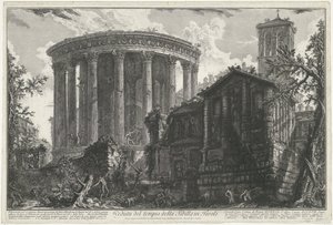 Tempel van Vesta en de Tempel van de Tiburtijnse Sibille in Tivoli チボリのシビュラ神殿の眺め (オブジェクトのタイトル) Gezichten op Rome (シリーズタイトル) Giambattista Piranesi の建築家 Ve(nez)iano (シリーズ ti 作： Giovanni Battista Piranesi