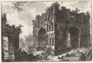 Janus の vergarm.te と呼ばれる寺院。 A. degli と呼ばれるアーチ 作： Giovanni Battista Piranesi