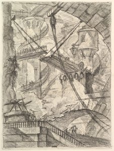 Carceri dinvenzione Imaginary Prisonsからの跳ね橋。 1749-50。 作： Giovanni Battista Piranesi