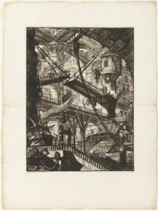 跳ね橋、イマジナリー プリズンのプレート 7 作： Giovanni Battista Piranesi
