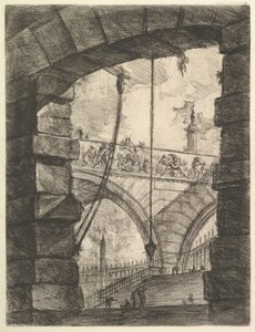 想像上の刑務所の刑務所からのグランドピアッツァ、ca。 1749-50。 作： Giovanni Battista Piranesi
