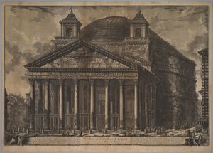 パンテオンの外観 今日のアグリッパのパンテオンの眺め 聖マリア・アド・マーティレス教会、1720-78年。 作： Giovanni Battista Piranesi