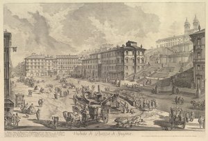スペイン階段、スペイン階段の眺め。 1750。