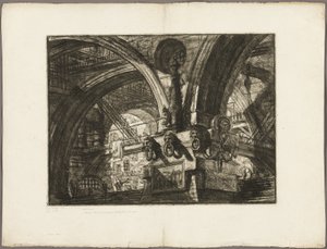 The Pier with a Lamp、Imaginary Prisons のプレート 15 作： Giovanni Battista Piranesi