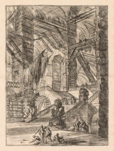 The Prisons：A Vast Interior with Trophies、1745-1750。 作： Giovanni Battista Piranesi