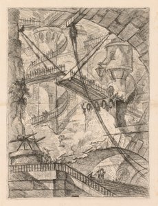 監獄：跳ね橋のある広大な内部 作： Giovanni Battista Piranesi