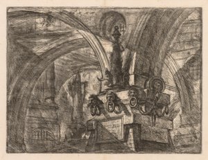 刑務所：角柱から湧き出る丸いアーチ、1745-1750。 作： Giovanni Battista Piranesi