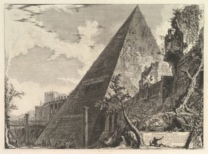 Vedute di Roma Roman Viewsからのガイウスセスティウスのピラミッド。 1756。 作： Giovanni Battista Piranesi