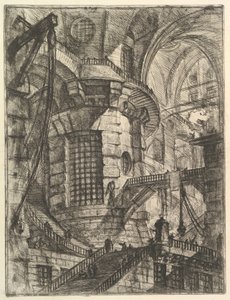 カルセリdinvenzione架空の刑務所からのラウンドタワー、ca。 1749-50。 作： Giovanni Battista Piranesi