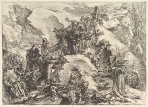スケルトン、グロテスキグロテスク、ca。 1748年。 作： Giovanni Battista Piranesi