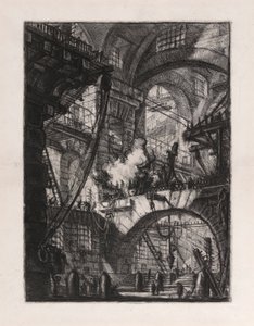 煙る火、Carceri d のプレート 6 作： Giovanni Battista Piranesi