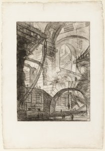 The Smokeing Fire、プレート 6 from Imaginary Prisons 作： Giovanni Battista Piranesi
