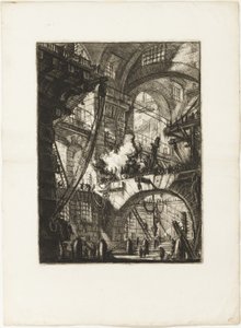 The Smokeing Fire、プレート 6 from Imaginary Prisons 作： Giovanni Battista Piranesi
