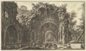 いわゆるエジェリアの洞窟エジプトの源と洞窟の外の眺め... 1766。 作： Giovanni Battista Piranesi