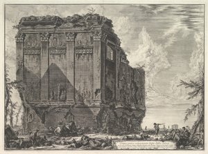 一般的に呼ばれるアルバノの古代寺院への道にある、いわゆるサルスの寺院。 1763年。 作： Giovanni Battista Piranesi
