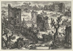 テルメン ヴァン トラヤヌス テ ローマ タイタス浴場の眺め (...) (オブジェクトのタイトル) Gezichten op Rome (シリーズタイトル) Giambattista Piranesi の建築家 Ve(nez)iano によって描かれ彫刻されたローマの景色 (シリーズ タイトル) 作： Giovanni Battista Piranesi